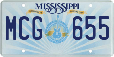 MS license plate MCG655
