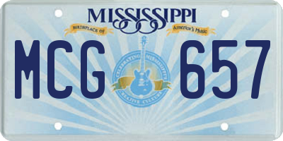 MS license plate MCG657