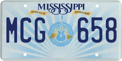 MS license plate MCG658