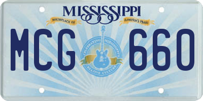 MS license plate MCG660