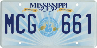 MS license plate MCG661