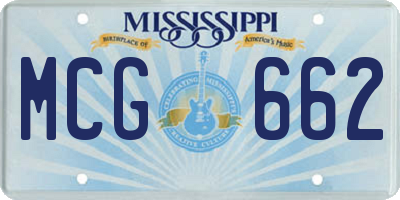 MS license plate MCG662