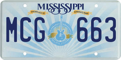 MS license plate MCG663