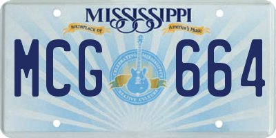 MS license plate MCG664