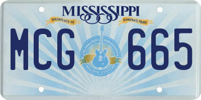 MS license plate MCG665