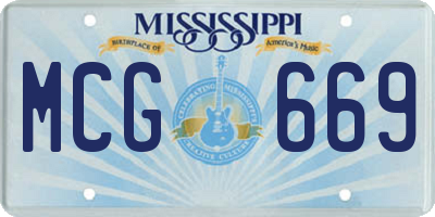 MS license plate MCG669