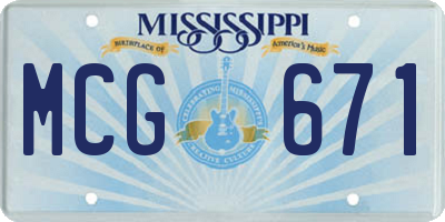 MS license plate MCG671