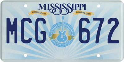 MS license plate MCG672