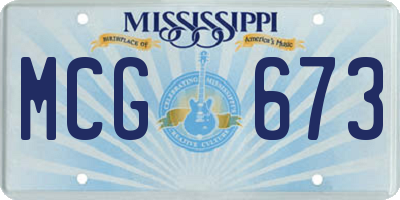 MS license plate MCG673