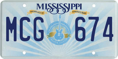 MS license plate MCG674