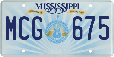 MS license plate MCG675
