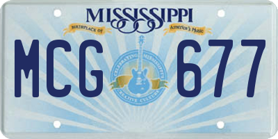 MS license plate MCG677