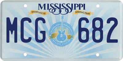 MS license plate MCG682