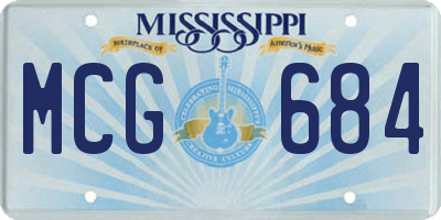 MS license plate MCG684