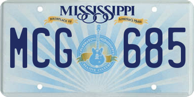 MS license plate MCG685