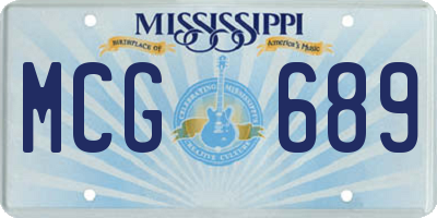 MS license plate MCG689