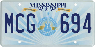 MS license plate MCG694