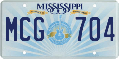 MS license plate MCG704