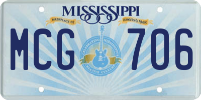 MS license plate MCG706