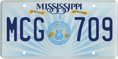 MS license plate MCG709