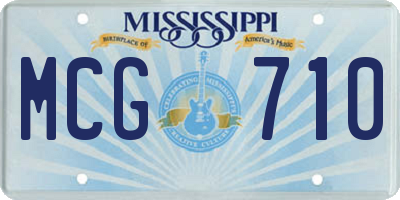 MS license plate MCG710