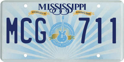 MS license plate MCG711