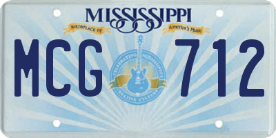 MS license plate MCG712