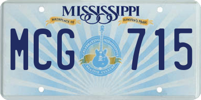 MS license plate MCG715