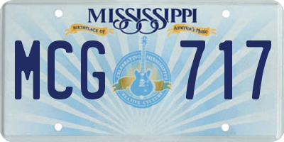 MS license plate MCG717