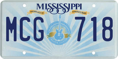 MS license plate MCG718