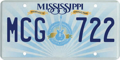 MS license plate MCG722