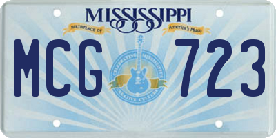 MS license plate MCG723