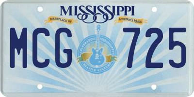 MS license plate MCG725