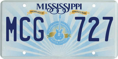 MS license plate MCG727