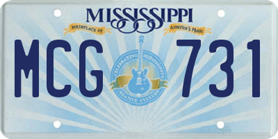 MS license plate MCG731