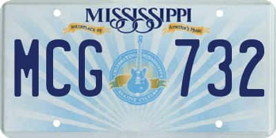 MS license plate MCG732