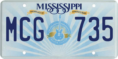 MS license plate MCG735