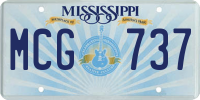MS license plate MCG737