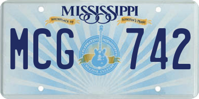 MS license plate MCG742
