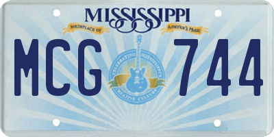 MS license plate MCG744