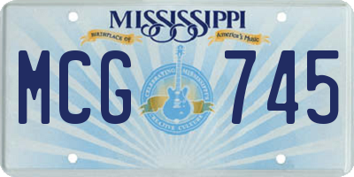 MS license plate MCG745
