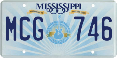 MS license plate MCG746
