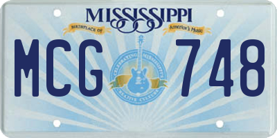 MS license plate MCG748