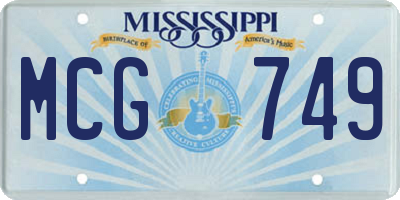 MS license plate MCG749