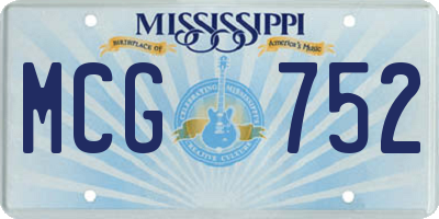 MS license plate MCG752