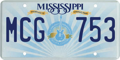 MS license plate MCG753