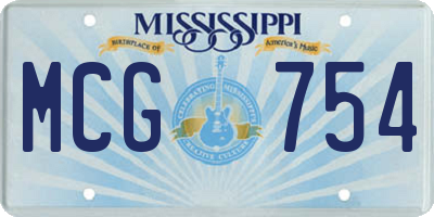 MS license plate MCG754