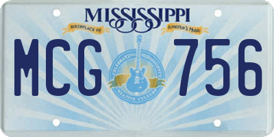 MS license plate MCG756