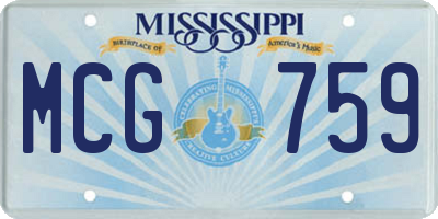 MS license plate MCG759