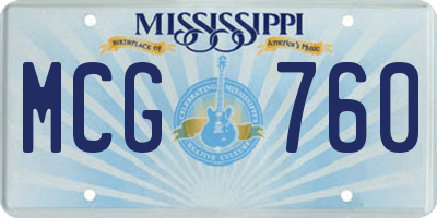 MS license plate MCG760